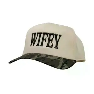Wifey Embroidered Trucker Hat – Adjustable Unisex Fit with Camo Back, Premium Quality 2 - TikTok Shop