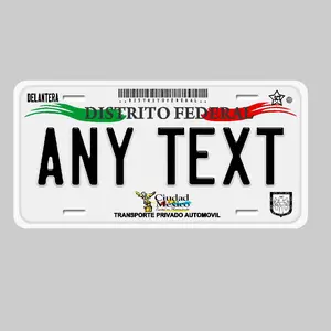 Placas Distrito Federal Mexico Personalizada personalized  License Plates