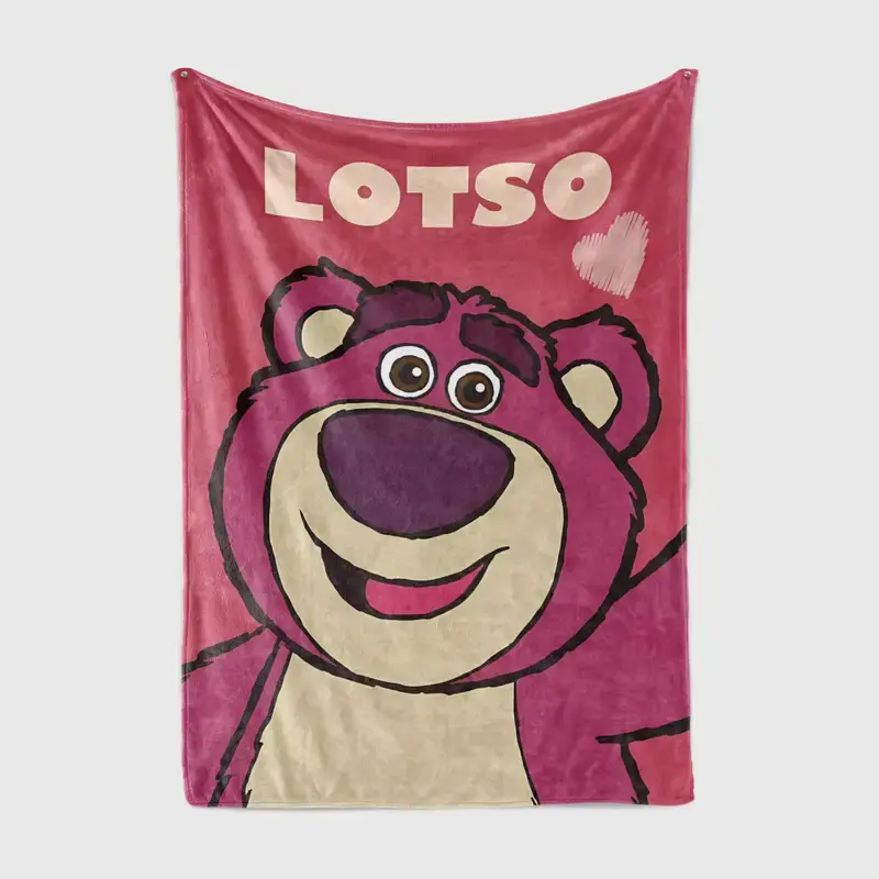 [SummerVibes] DISNEY CLASSIC Toy Story Lotso Pink Throw Blanket, Toy Story Fans, Perfect Birthday/Christmas Gift, Home Decor Accessory, Cozy Home Decor