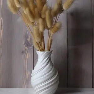Swirl Vase - Elegant White Ceramic Design for Home Decor and Flower Arrangements