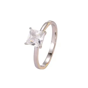 Sparkling Princess Cut CZ Ring |   4-Prong Solitaire Engagement Ring