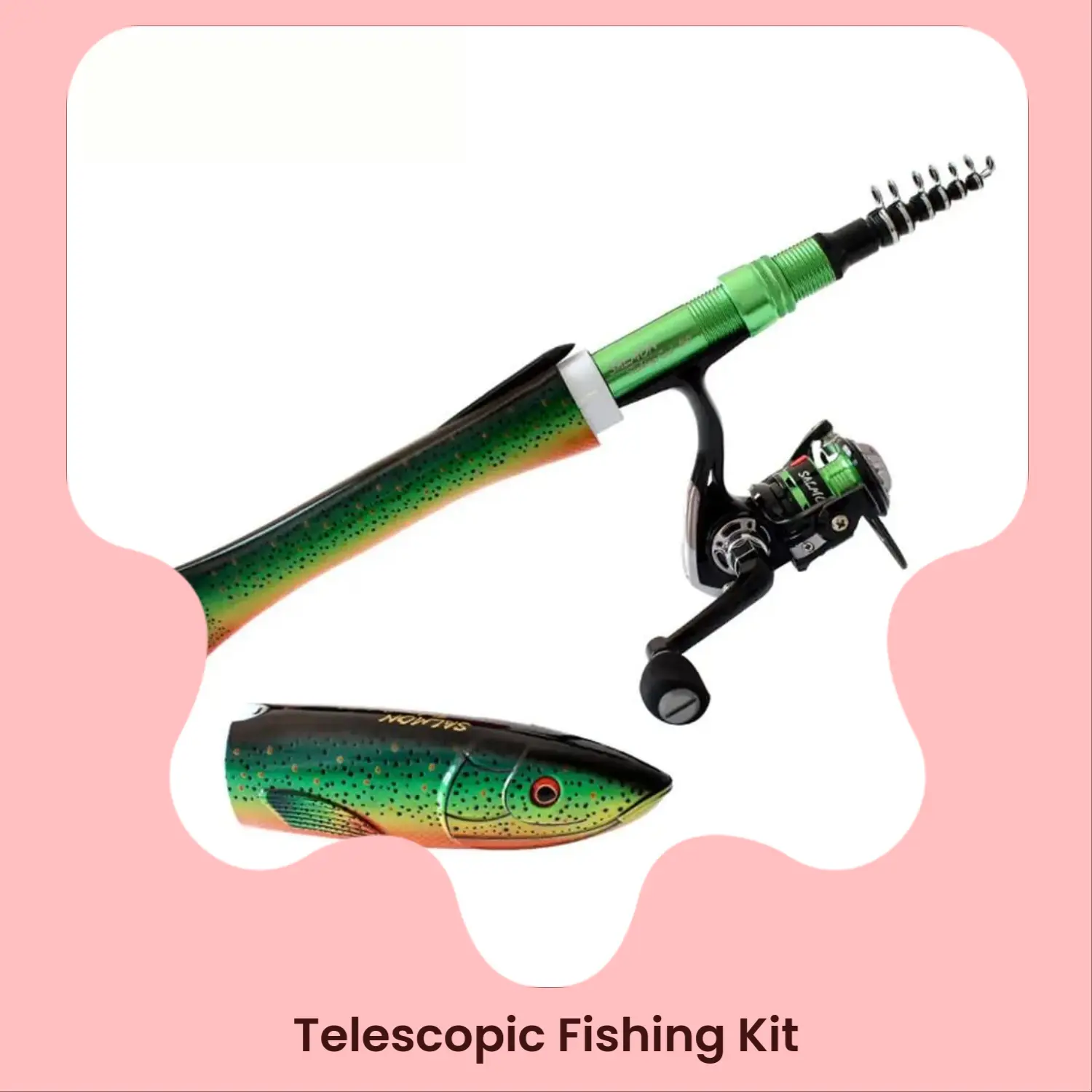 Fishing Rod and Reel Combo - 1.6M Foldable Telescopic Compact Freshwater Travel Fishing Kit with Comfortable Non-Slip Grip & Convenient Storage, Reels