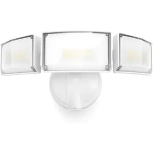 75W 8000 Lumen Floods Light Outdoor,  Controlled LED  Lights with 3 Adjustable Heads, 5000K Daylight, IP65  Exterior Flood Light for Outside Garage, Yard, Patio-White