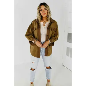 The Bryce Fleece Shacket - Latte
