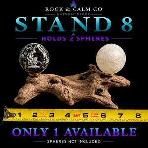 Mini Driftwood Crystal Sphere Stand | Holds 2 Spheres | Natural Decor Home