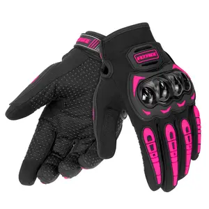 Motorcycle Full Finger Gloves, Anti-Slip Grip, Wear-Resistant Touch Screen Cycling Gloves for Outdoor Activities