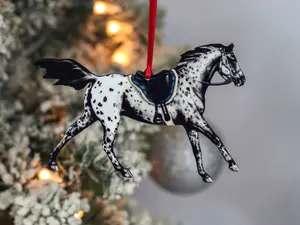 Black Leopard Appaloosa Endurance Horse Christmas Ornaments - Perfect for Equestrians