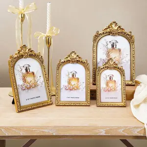 6" X 8" Elegant European Vintage Photo Frame, Detailed Frame, Versatile Horizontal & Vertical Use, Includes Random Inner Paper, Home Decor