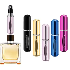 Portable Mini Refillable Perfume Atomizer Bottle, Travel Size Refillable Perfume Refill Bottle - Perfume Atomizer Refillables, Scent Pump Case, Small Perfume Spray 5 Pcs Pack of 5 ml