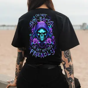 I'M NOT ANTI-SOCIAL MAD REAPER SKULL Shirt