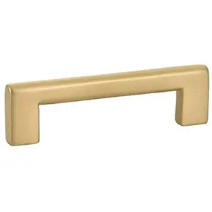 212 MAIN Door Hardware 8 in. Center-to-Center Trail Pull Cabinet Handle, Satin Brass Finish, Contemporary Design, Includes Installation Screws