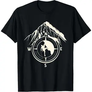 100% Cotton Mountain Climber Mountaineer Rock Climbing Mountaineering T-Shirt