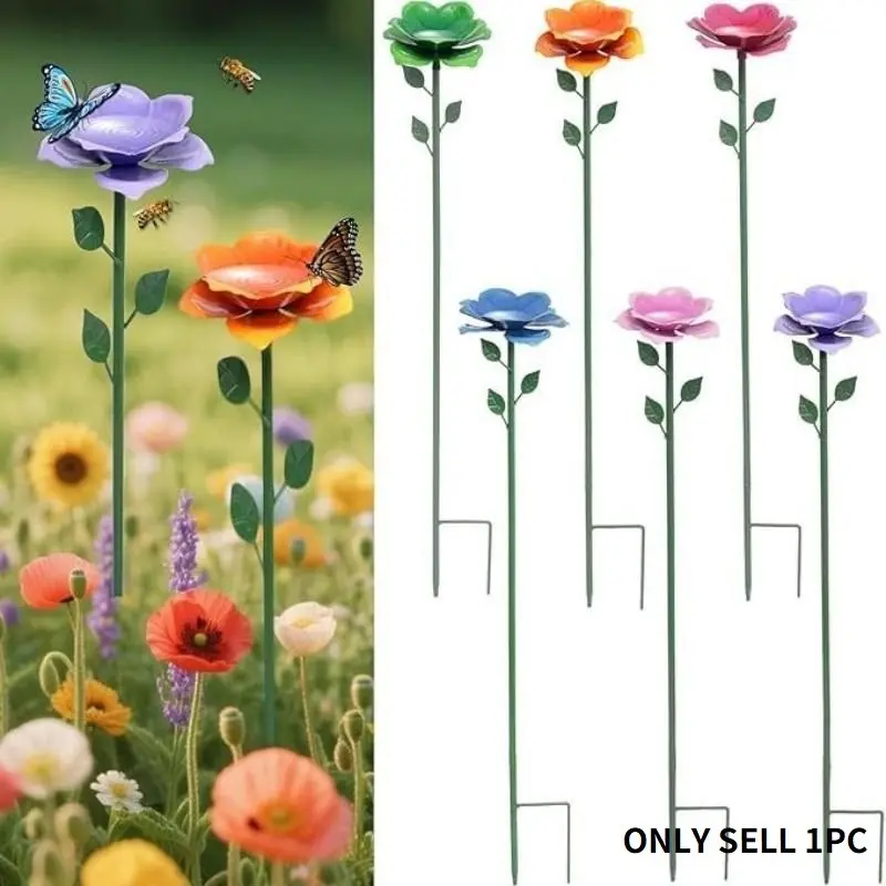Flower Small Leaf Bee Water Feeder, Butterfly Hummingbird Pollinators Garden Plug-In, Yard Ground Decor, Outdoor Decoration, Bird Feeder Pole, Hummingbird Feeder Stick, Humming Bird Feeders