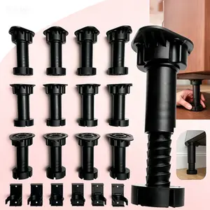 Heavy Duty Leveling Feet 12 Pack| Adjustable Furniture Levelers for Bed Frames, Desks, Shelves & Workbenches| Easy Install, Non-Slip Support| Commercial-Grade Cabinet Levelers with 3.5" to 6" Height Range| Reusable Leveling Feet for Heavy Furniture
