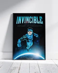 Invincible Comic Poster, Classic Dark Superhero Wall Art, Exclusive Gritty Space Print, Sophisticated Decor, Unframed Print Only