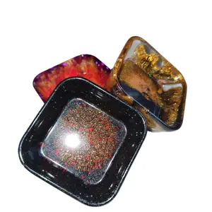 custom poured square mini resin tray Organiser