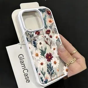 Vintage Daisy Floral Phone Case， Elegant Botanical Garden Style for iPhone 17 16 15 14 13 12 11 Plus Pro Max Gift.