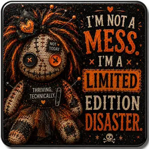 Hot mess voodoo doll magnet 2in