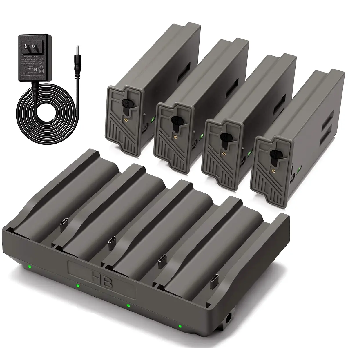 4PCS Upgraded 6000mAh Battery Pack with 4 Port Battery Charger for Reveal Camera Enhanced Solar Charging Battery Compatible with Hunting Trail Camera Reveal Ultra, X Gen 3.0, Pro 3.0, X, X Pro, X Gen 2.0, XB, SK