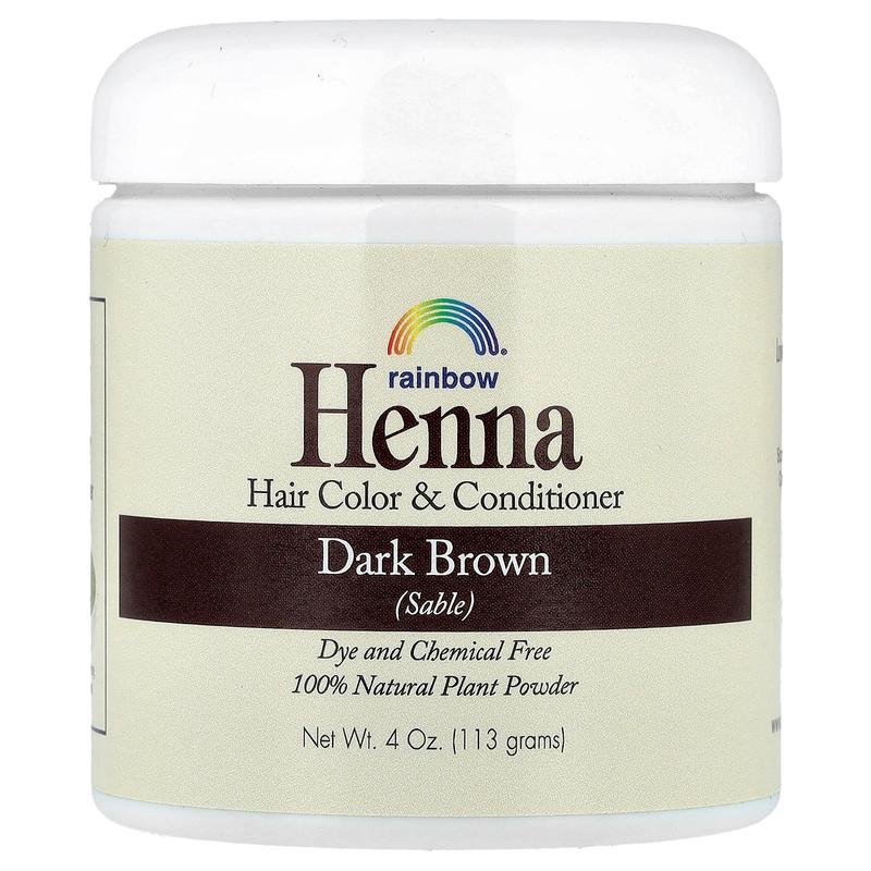 Rainbow Research Henna, Hair Color & Conditioner, Dark Brown (Sable), 4 oz (113 g)