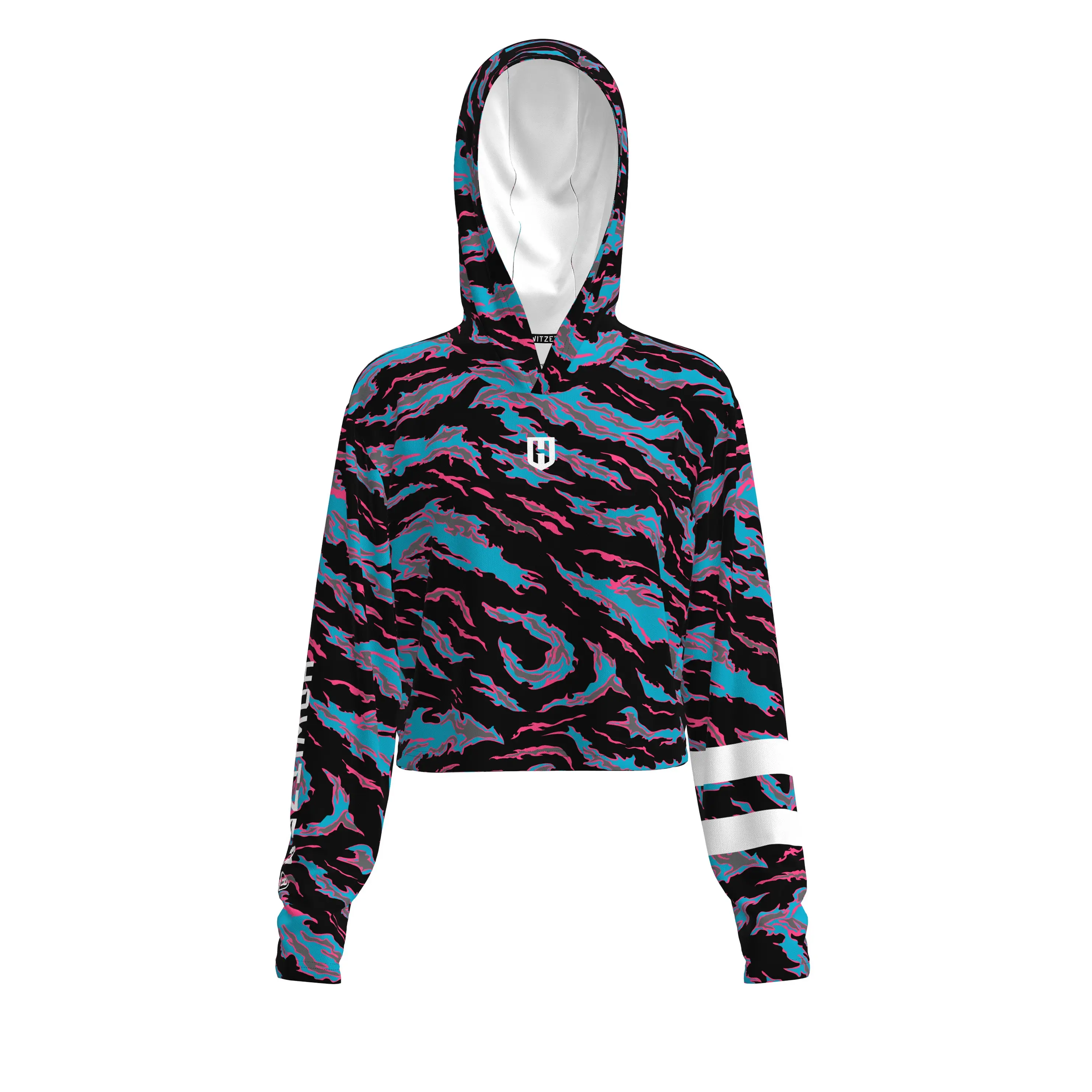 Howitzer Clothing Women's Performance Crop Hoodie, Micro-Mesh Jersey - Miami