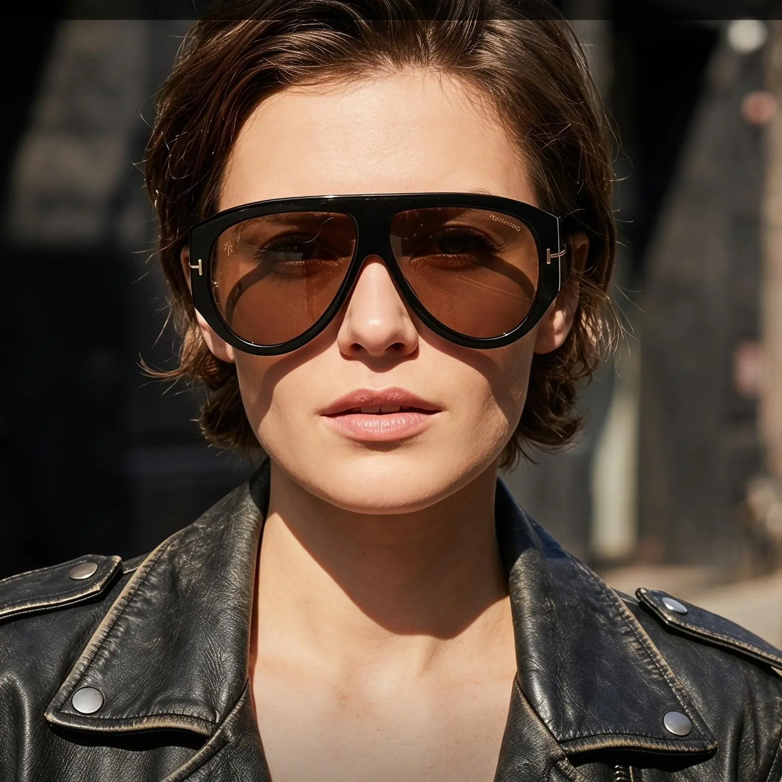 Oversized Black Frame Brown Lens Pilot Sunglasses, Non-Slip UV Protection Fashion Shades，Large Frame Beach Fashion Eyewear Accessory, Trendy Casual Sunglasses