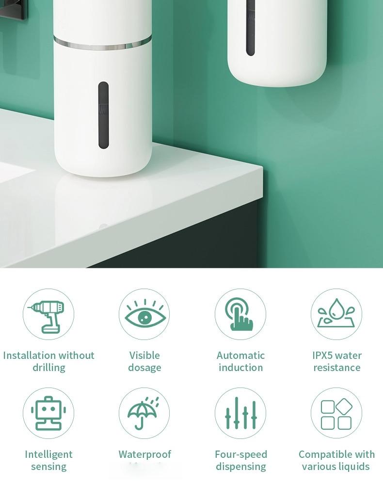 Automatic Soap Dispenser, Refillable Cosmetic Pump Dispenser, Non-Contact Automatic Sensor Foam Soap Dispenser, USB Rechargeable, Touchless Automatic Liquid Foam Dispenser for Bathroom and Kitchen, Hot Easter Sale!