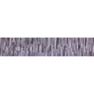 2' 6" X 12' 0" Grey Brickwork Natural Cowhide Hand Stitched Runner Rug - C5772