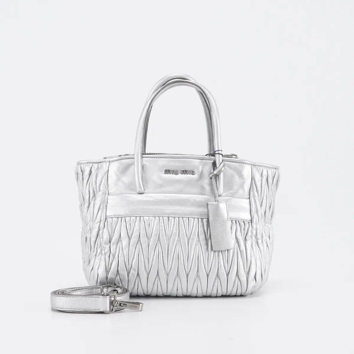 Pre-owned miumiu calfskin Crossbody Bags Miu Miu Arcadie Silver Handle BGP205467