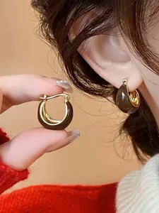 Melard style tiger eye stone hoop earrings, suitable for daily wear, vacation dates, and other occasions, are also a surprising and exquisite small gift