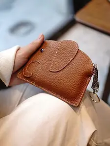 Cute Little Elephant Cartoon Style Wallet, Fashionable and Compact Design, Ideal for Storing Headphones, Bank Cards, Coins, and Keys