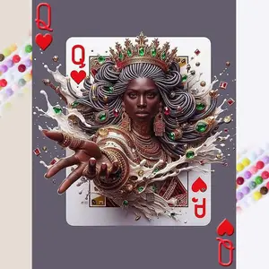 1pcs 5D DIY handmade diamond painting set, 5D diamond art set, DIY decoration, queen, crown, jewelry diamond painting set full round drill DIY, mosaic, diamond art, DIY art home decoration, suitable for Halloween and Christmas, DIY Kit