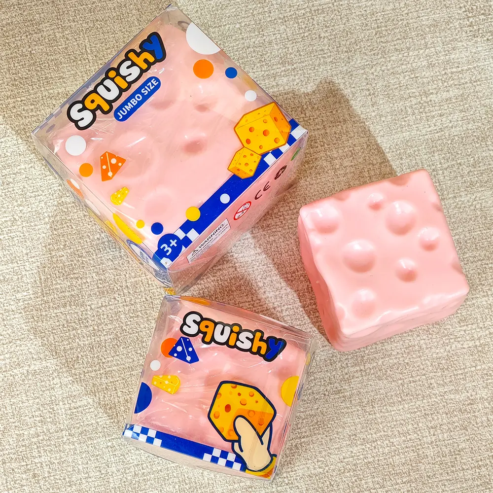 Cheese Cube Squishy Non-Rebound And Slow Rebound Fidget Toy Moldable Soft Fidget Squish Ball Creative Desk Toy Cute Pocket Gift Party Favor Novelty Sensory Play Toy for Kids Teens Adults ASMR Stress Ball