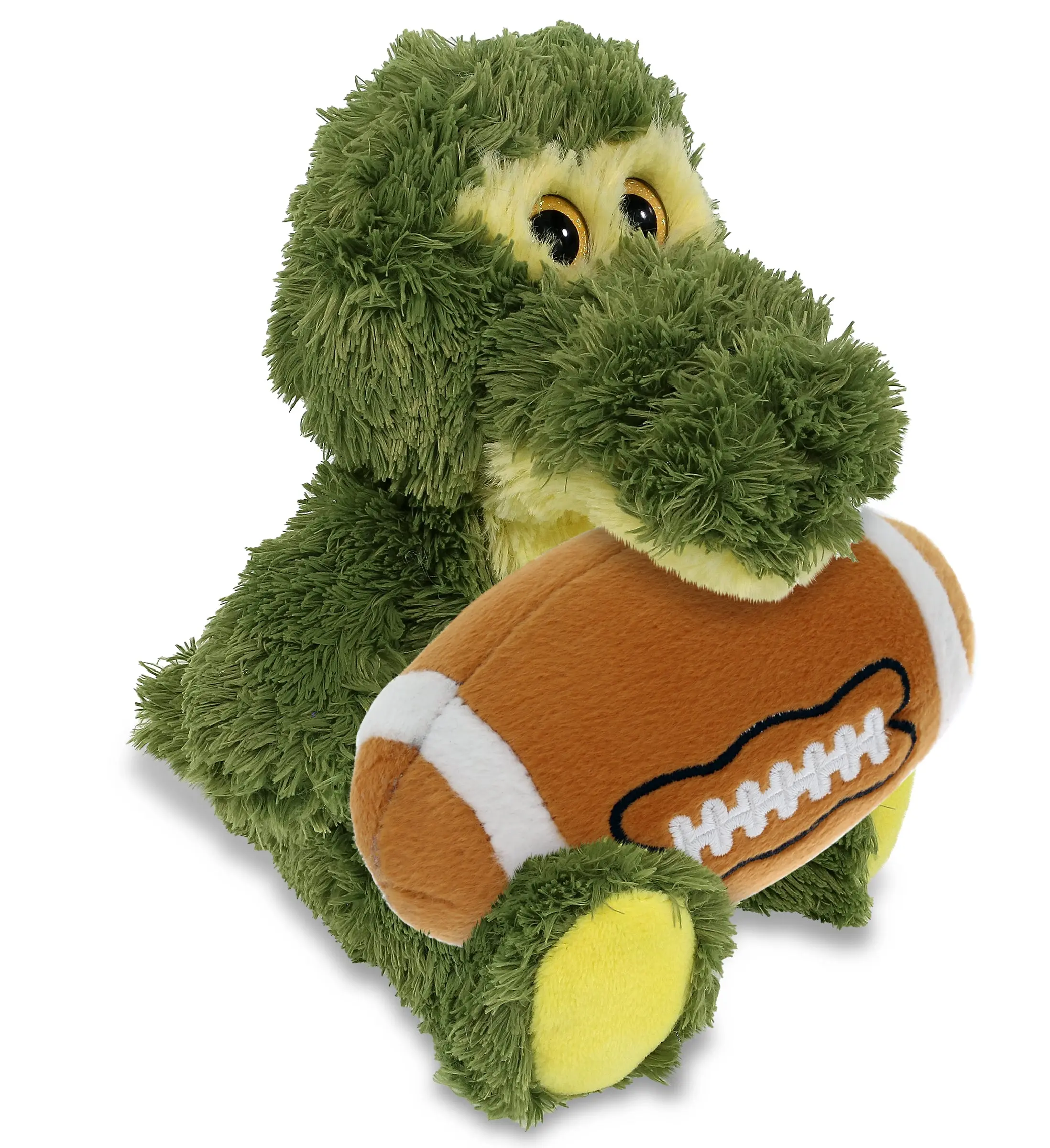 DOLLIBU Big Eye Alligator Plush Sitting Stuffed Animal with Football, Customizable Name Personalization, Polyester, Huggable 5.5L x 5.5W x 6.5H in, Ages 0+, Animals & Nature Toy for Kids, Supports Children Development, Creativity & Family Bonding