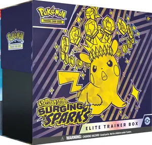 Pokemon Scarlet & Violet Surging Sparks Elite Trainer Box (9-packs) with 9 Booster Packs, Full-Art Foil Promo Card, and More
