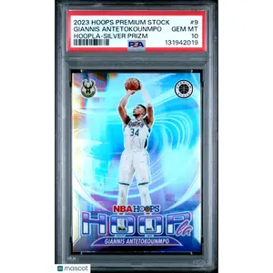 2023 Panini Hoops Hoopla Giannis Antetokounmpo #9 Silver Prizm PSA 10