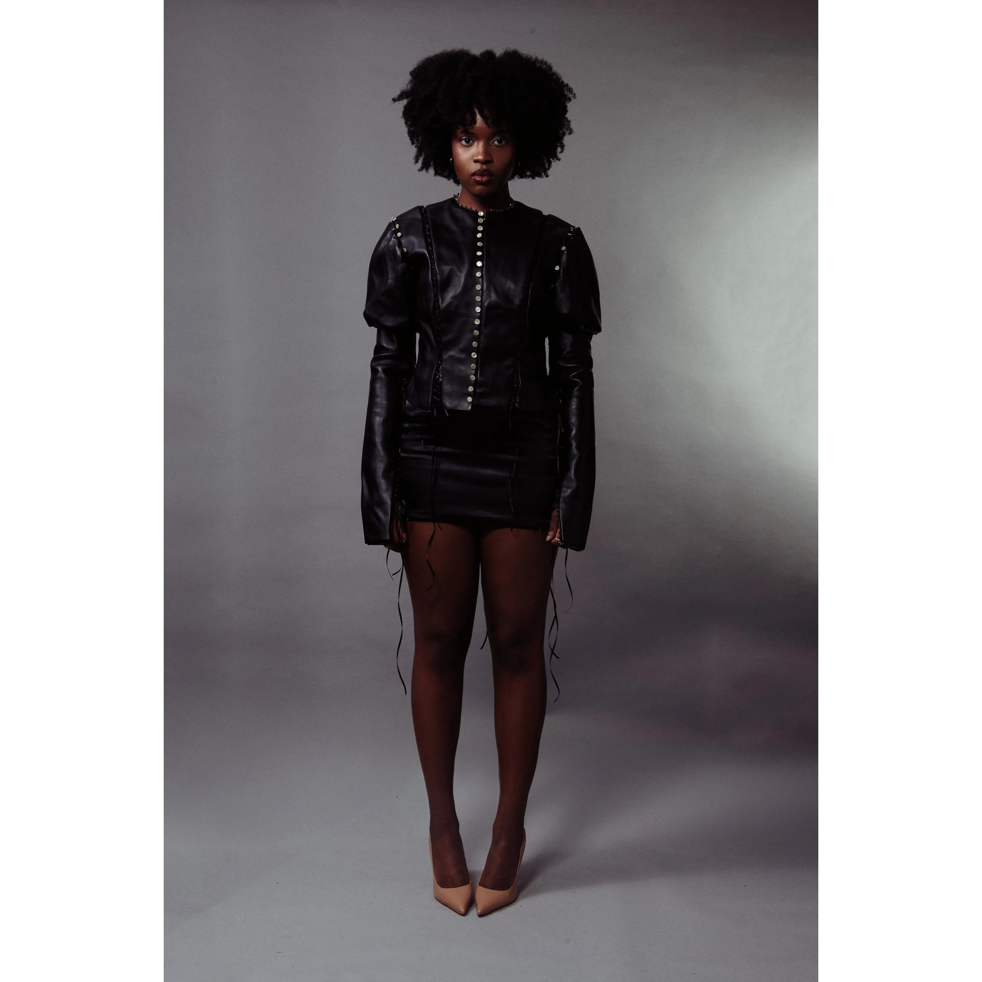 PETRA BUTTONED LEATHER JACKET