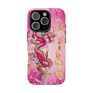Pink Ed Hardy Skull Leopard Tattoo iPhone Case Aesthetic Y2k Trendy Tiger Ed Hardy Collage Phone Casefor iPhone 16/15/14/13/12/11/17 ProMax Plus for Samsung phones, suitable for both men and women,  Perfect Gift for Women Men.A gift for the fans
