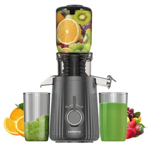celiberry Cold Press Juicer Machines, 4.25" Large Feed Chute Slow Masticating Juicer For Whole Fruits & Vegetables, 250W Quiet Juice Machine, Easy To Clean, Anti-Clog, No Drip, 98% High Juice Yield, Multi-Function Blender For Kitchen