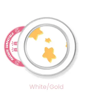 abbyrose Marshmallow Stars Phone Grip with magnet Clear White/Gold
