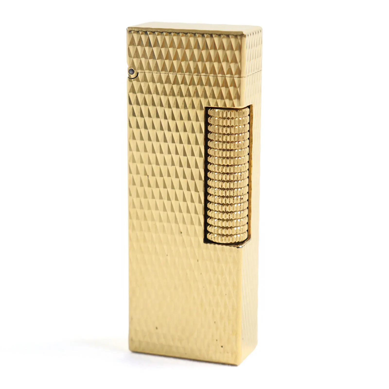 Pre-owned Dunhill Stainless Small Leather Goods Square Form Diamond Pattern Lighter