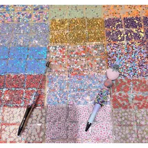 72pcs Diamond Pen Sticker for Beadable DIY Pens----36pcs Random Mixed Color DIY Beadable Pens + 36pcs Random Mixed Color Rhinestone Strap