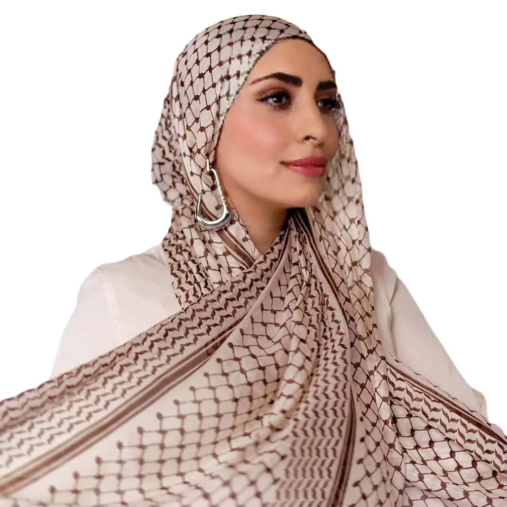 Palestinian Keffiyeh Shemagh Hijab Scarf  Women Kuffiyeh Arab Headwear