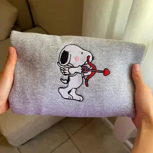 Vintage Snoopyy Valentines Embroidered Sweatshirt, Valentines Sweater, Holiday Gift, Unisex Fit, Valentines Day Love