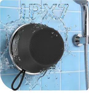 heetipuk M-7P IP67 Shower Speaker Bluetooth Waterproof and Dustproof, Powerful Sound and Punchy Bass, 11H Playtime, Lanyard,Mini Size,Magnetic Portable Bluetooth Speaker,Bluetooth Shower Speaker Waterproof
