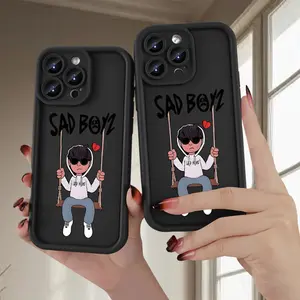 Phone case for iPhone  17 Pro Max Plus Air/16 Pro Max 15 Plus 14 13 12 11  XS Heat Deal Creative Swing Boy Pattern Mobile Phone Case Full Body Protection Shockproof Soft Silicone Cover