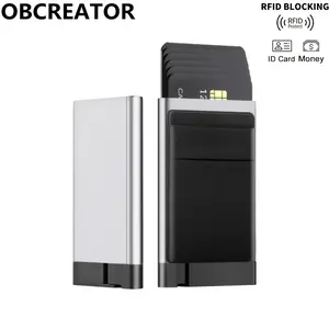 Rfid Anti Blocking ID Bank Credit Card Holder Men Thin Slim Mini Minimalist Wallets Luxury Metal Bank ID Cardholer Case Wallet
