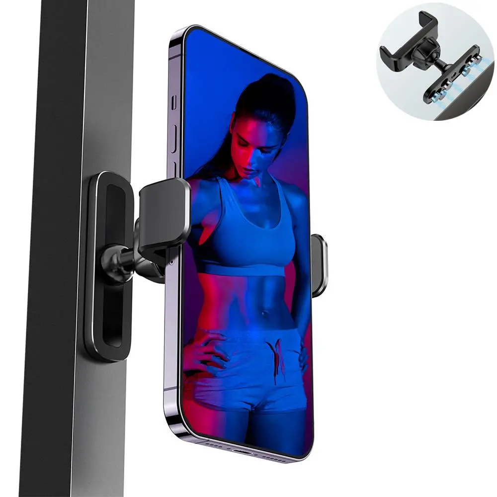 Gym Magnetic Portable Phone Holder, Phone Stand, 360° Adjustable Magnetic Phone Mount, Fitness Equipment Accessories for Home Gym