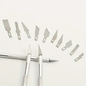13pcs DIY Precision Craft Tool Kit, Aluminum Alloy Retractable Blade, Multi-Functional for Paper Art, Model Building, Office & Hobby Use