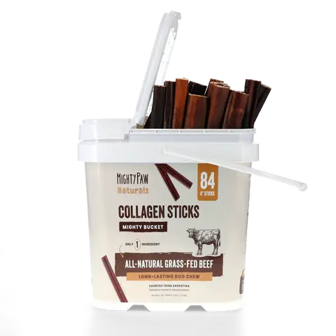 Mighty Paw Collagen Sticks - All-Natural | Grass-Fed Beef | High in Protein & Collagen | Grain & Gluten Free